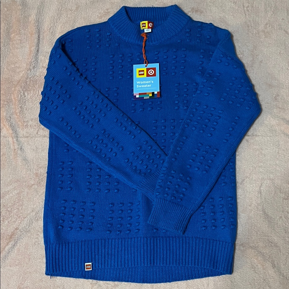Lego Men's Vibrant Blue Textured Crewneck Sweater